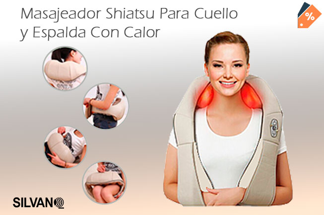  Masajeador Shiatsu de cuello y espalda con calor